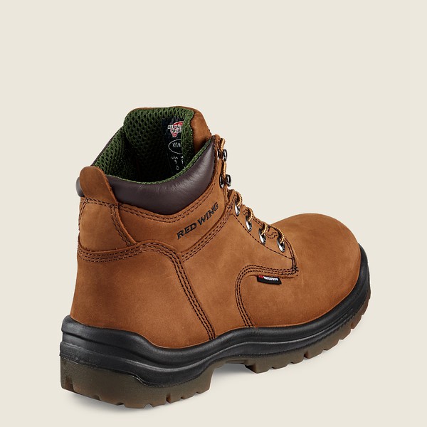 Red Wing Mens Safety Boots - King Toe® - 6-inch Waterproof Toe - Brown - ZOU341029